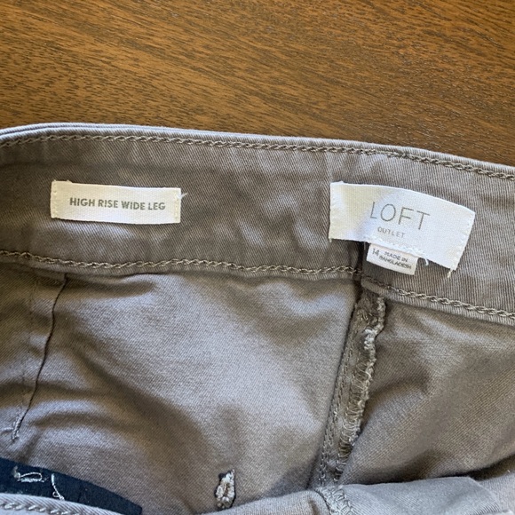 Loft Outlet Wide Leg Chinos, Size 14 - Picture 3 of 6